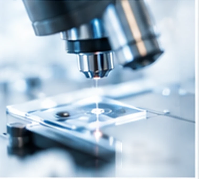 Laboratory microscope preparing samples